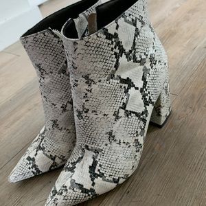 snake skin booties